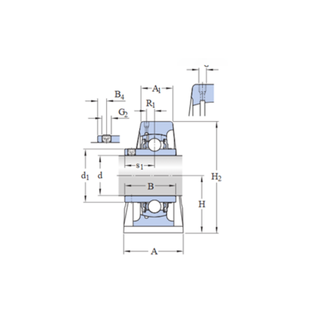 Insert bearing with set screw locking and extended inner ring